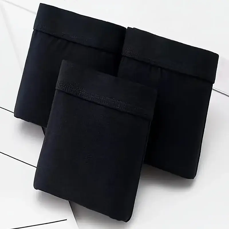 3-Piece Set Of Men's Black Sexy Boxer Shorts, Soft And Breathable Casual Underwear, Men's Comfortable Boxer Shorts — image 1
