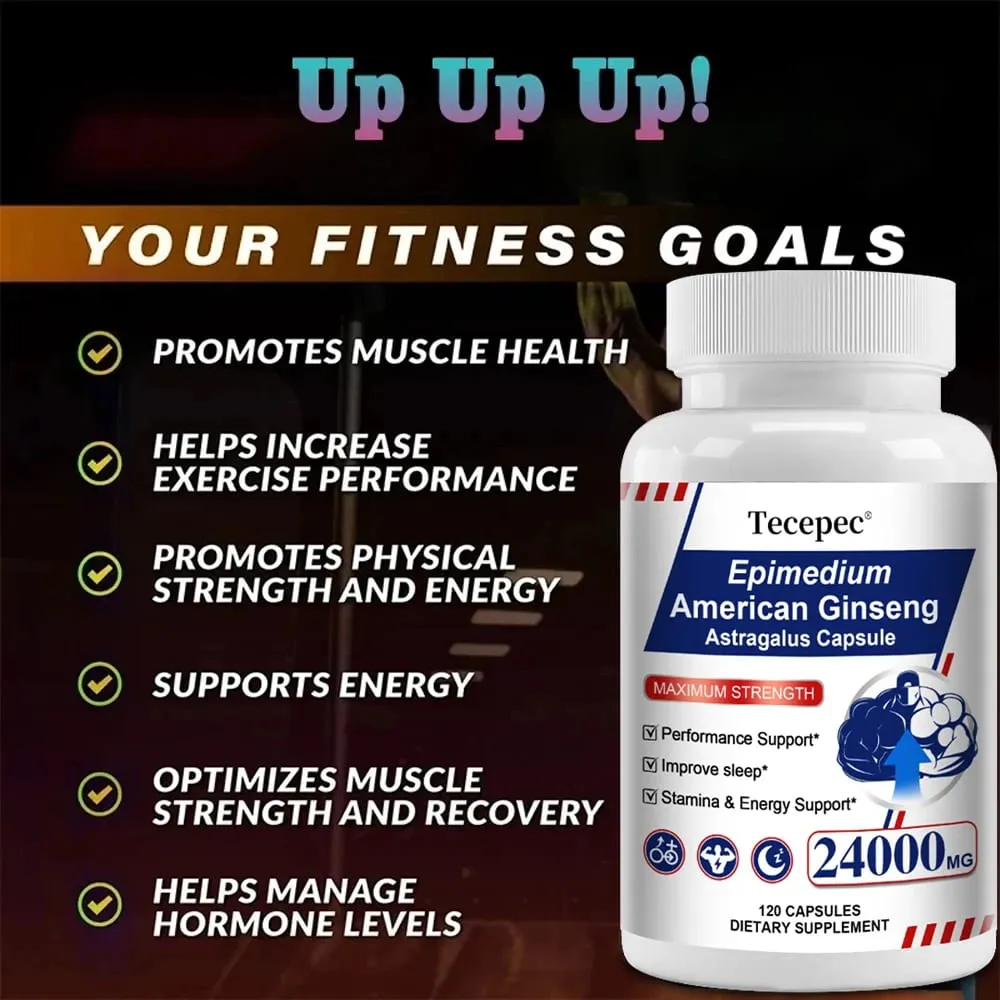 Ginseng & Astragalus Capsules Supports Strength Endurance & Energy Promotes Sleep Natural Immune Support 30/60/120 Capsules