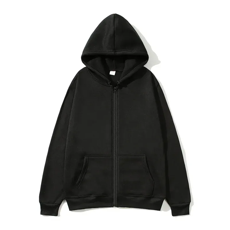 Men/Women Zipper Cardigan Hoodies Pure Color Casual Jacket Coats Fleece Spring Autumn Sweatshirts Sports Streetwear Men tops — image 1