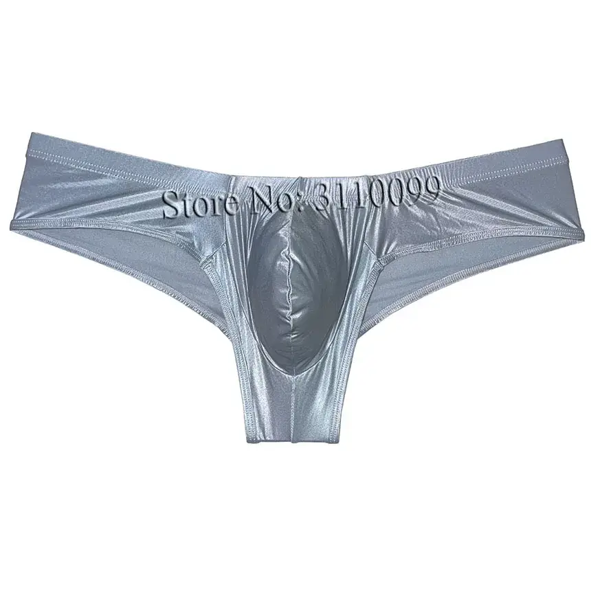 Cuecas boxer masculinas de seda brilhante mini biquíni melhoram bolsa boxers de biquíni — image 5