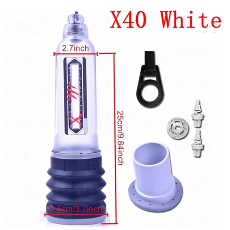 Hydrotherapy X20 X30 X40 Penis Pump Penis Enlargement Enhancer Water Spa Vacuum Pump For Men Penis Extender Sex Toys For Men