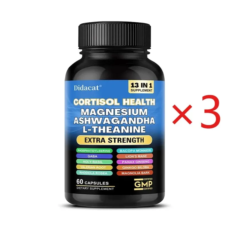 Corti-Soothe Cortisol Capsules Magnesium Ashwagandha Lower Stress Stabilize Mood Support Adrenal Health & Restful Sleep