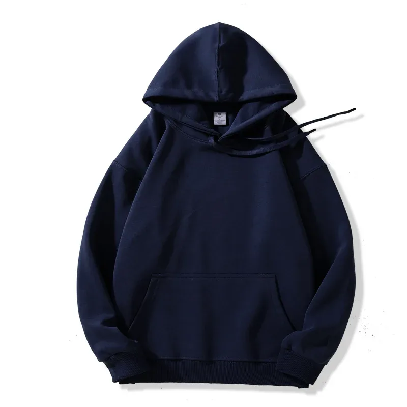 Customized Your Brand Logo DIY Design 600GSM Mens Hoodies High-quality Women Sweatshirt Solid Color Cotton Loose Streetwear
