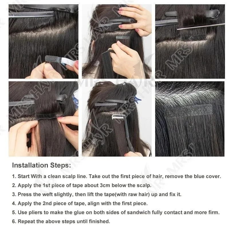 20pcs Seamless Tape in Hair Extensions Human Hair Straight Glue in Extensions Remy Human Hair Extensions 30g/pack 12-22inch