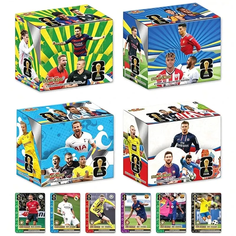 Football Star Trading Cards Box Soccer Player Collection Card Packs Sports Game Cards Fan Souvenir Birthday Gift for Boys — image 7