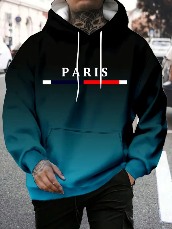 The new men's hooded sweatshirt for the autumn of 2025 is casual and fashionable The 3D letter print is soft and comfortable