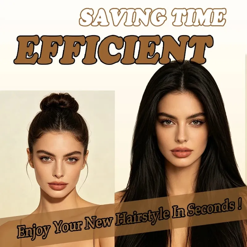 24Inch Synthetic Long Straight Thick One Piece Hair Extension Heat Resistant Fake Hair for Women Daily Use