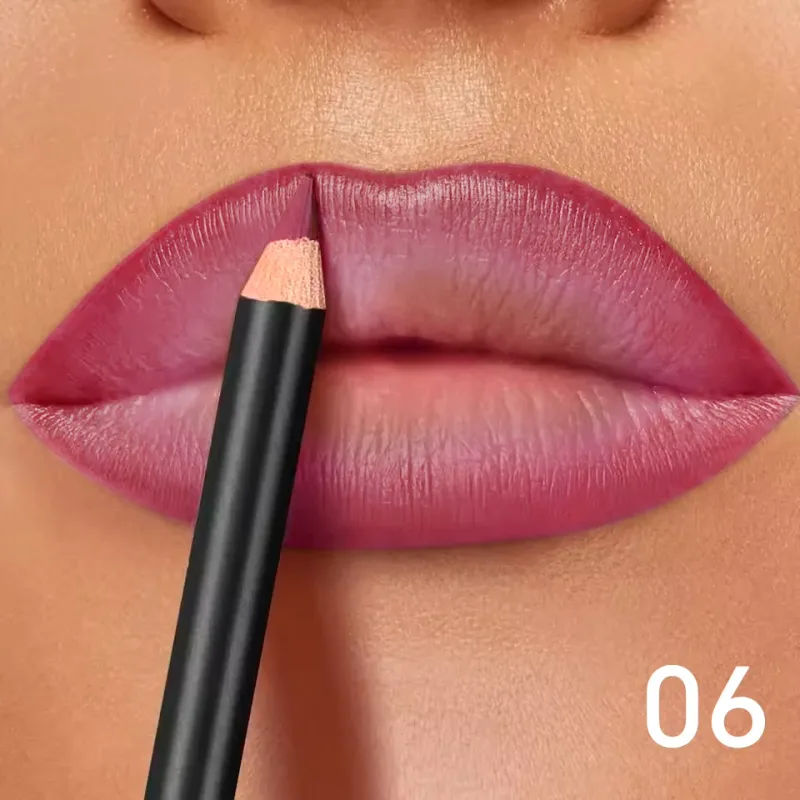 Delineador labial fosco à prova d'água de 6 cores - Fórmula de longa duração e sem transferência com acabamento fosco 6 tons versáteis