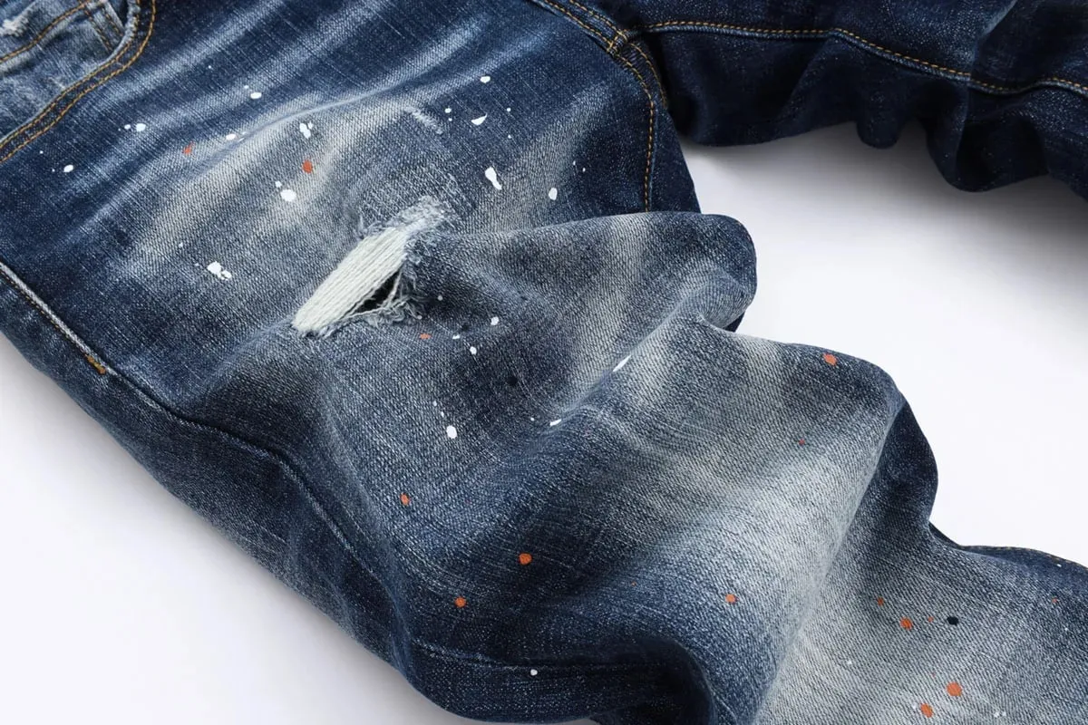 new design blue dsq2 Men Jeans Pants Cotton straight Slim Jeans Denim Designer Badge zipper D2 COOLGUY JEANS top quality 8523