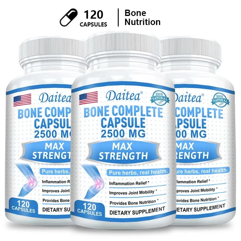 Collagen Bone Capsules Calcium Magnesium & Vitamins Supports Bone Density Calcium Absorption Cartilage & Joint Health