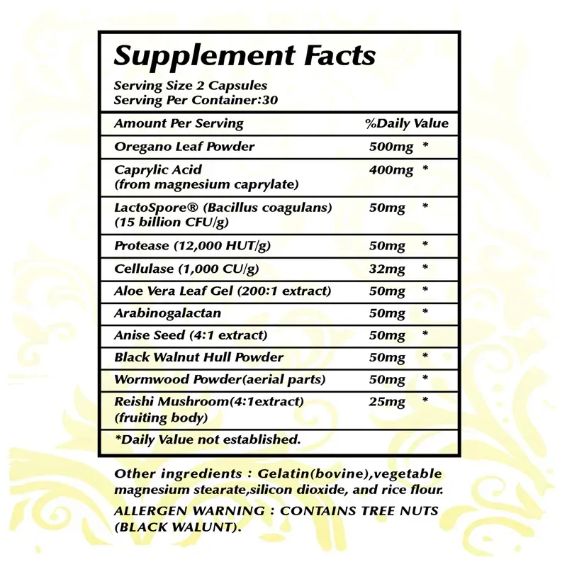 Candida Cleanse - Promotes Intestinal Health Detoxification Intestinal Cleansing Promote Digestion & Metabolism Immunity