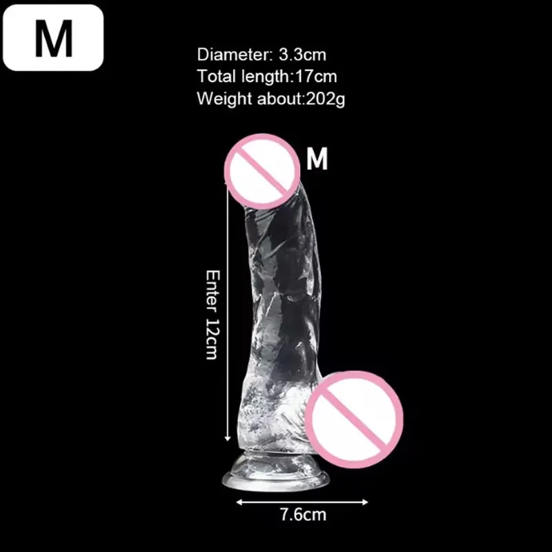 3 Sizes Realistic Jelly Dildo with Suction Cup Big Dick Female Masturbator Clitoral Stimulator Lesbian Sex Toys for Women