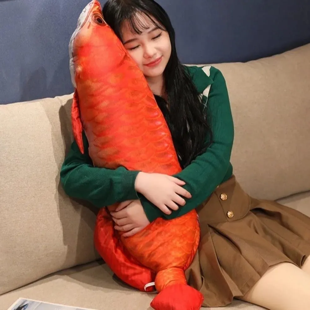 Wonderful Soft Arowana Plush Toys Cute Elongated Body Stuffed Fish Doll Lifelike Fish Plush Pillow Collectible