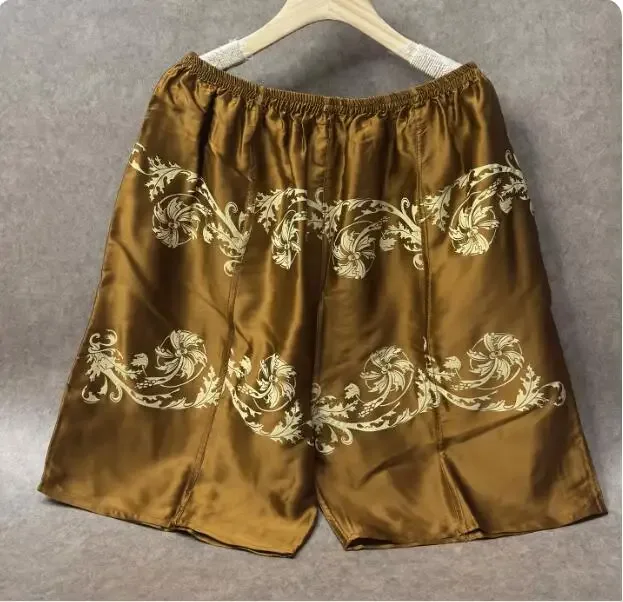 100% Mulberry Silk Men Boxer Underwear Couple Rubber Band Thin Short Home Pants Promotion Woman Can Wear