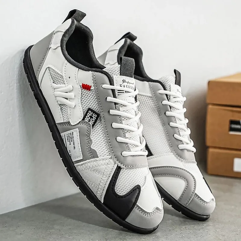Men's Trendy Black and Gray Color-Blocked Mesh Breathable Casual Sports Shoes Summer Thin Retro Forrest Gump Shoes Lightweight Soft-Soled Shock-Absorbing Non-Slip Versatile Wear-Resistant Men's Shoes