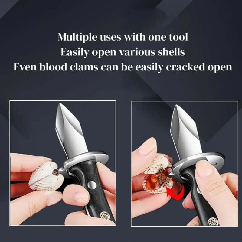 Black Color Wood Stainless Steel Oyster Knife Kitchen Tools Accessories Light Luxury Thickened Shell Opener Gadgets