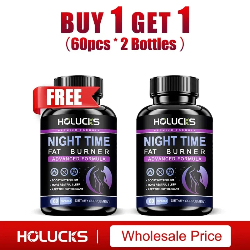 Buy 1 Get 1 Free! Pure Night Time Fat Burner Supplement for Balances Hormones Reduces Stress Eating & Restful Sleep Relax