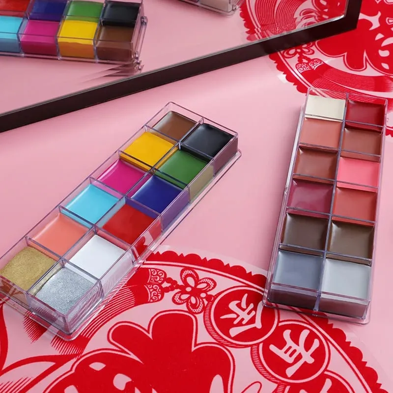 Professional Makeup Cosmetics 1 X12 Colors Body Painting+Skin Wax+professional makeup remover Makeup Set Tools