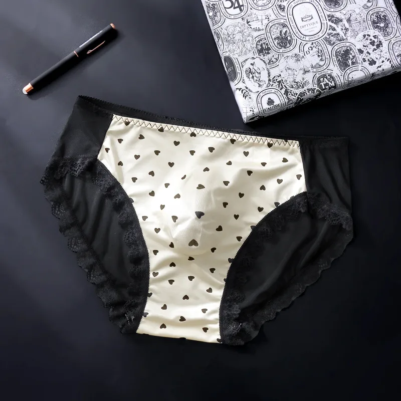 Seluar Dalam Satin Sissy Lelaki Saiz Besar Seksi Bergigi Lace Seluar Tipis Berkilat Lingerie Pertengahan Bangkit Lace Bow U Convex Pouch Seluar dalam