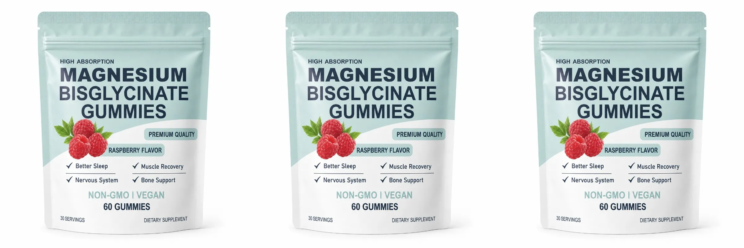 Magnesium Bisglycinate Gummies for Adults 400mg High Absorption for Sleep Nervous System Health Muscle Recovery Bone Health 60ct