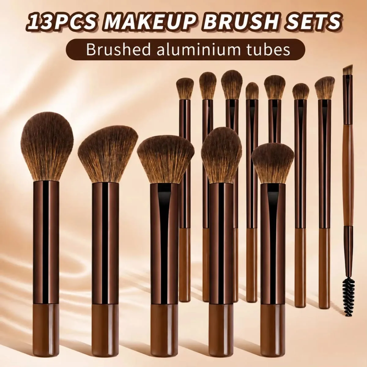 16pcs Makeup Tools Including 13pcs Makeup Brushes Set + 1pc Makeup Bag + 2pcs Air Puff Accessories Foundation Brush Blush Brush.