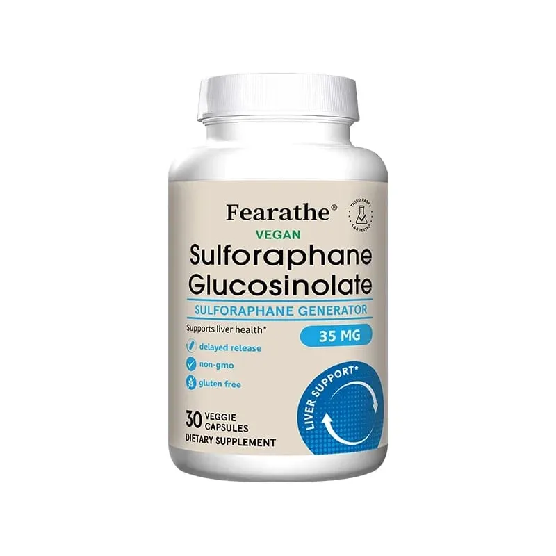 Kapsul Sulforaphane Glucosinolate - Ekstrak Biji Brokoli dengan Detoks Hati Myrosinase & Sokongan Kesihatan Selular 120 Kiraan