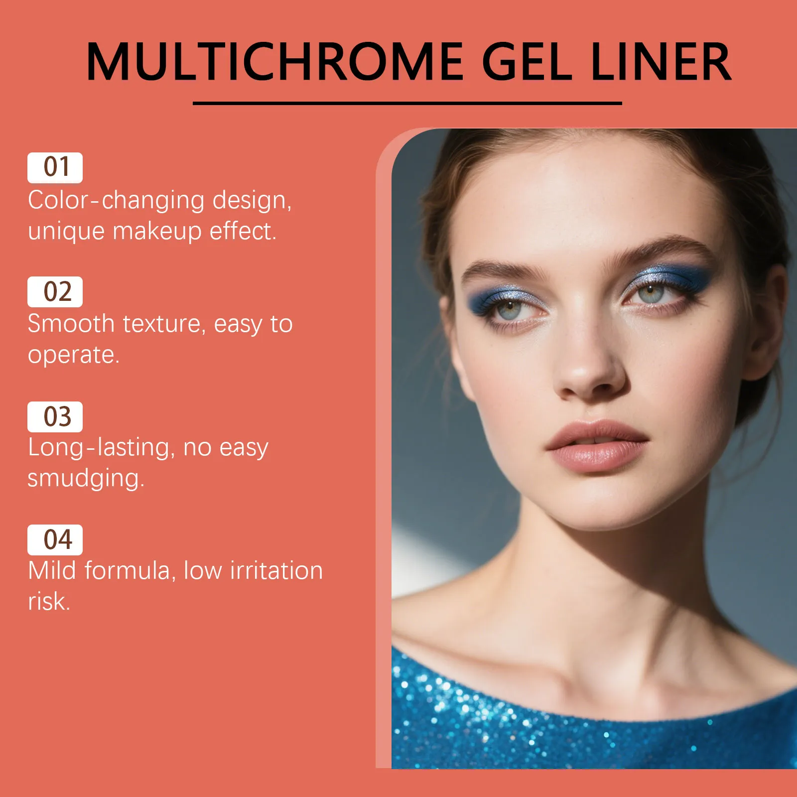 Photochromic Eyeliner Gel Pencil - Unique Eye Makeup Style Smooth Lines Smudge-Proof Long-Lasting Color-Changing Shimmery