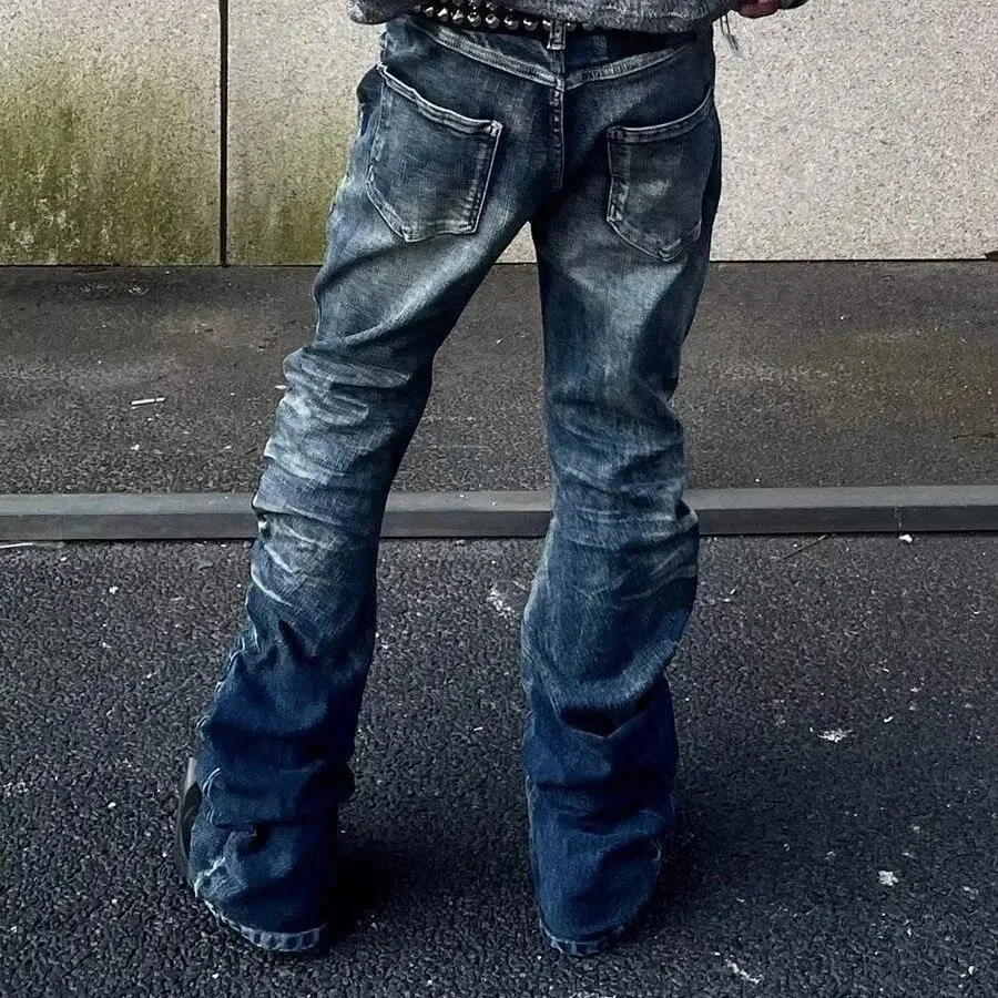 European American New Fashion Men's Slim Casual Trendy Simple Basic Denim Trousers Male Daily High Street Jeans Pants Clothes