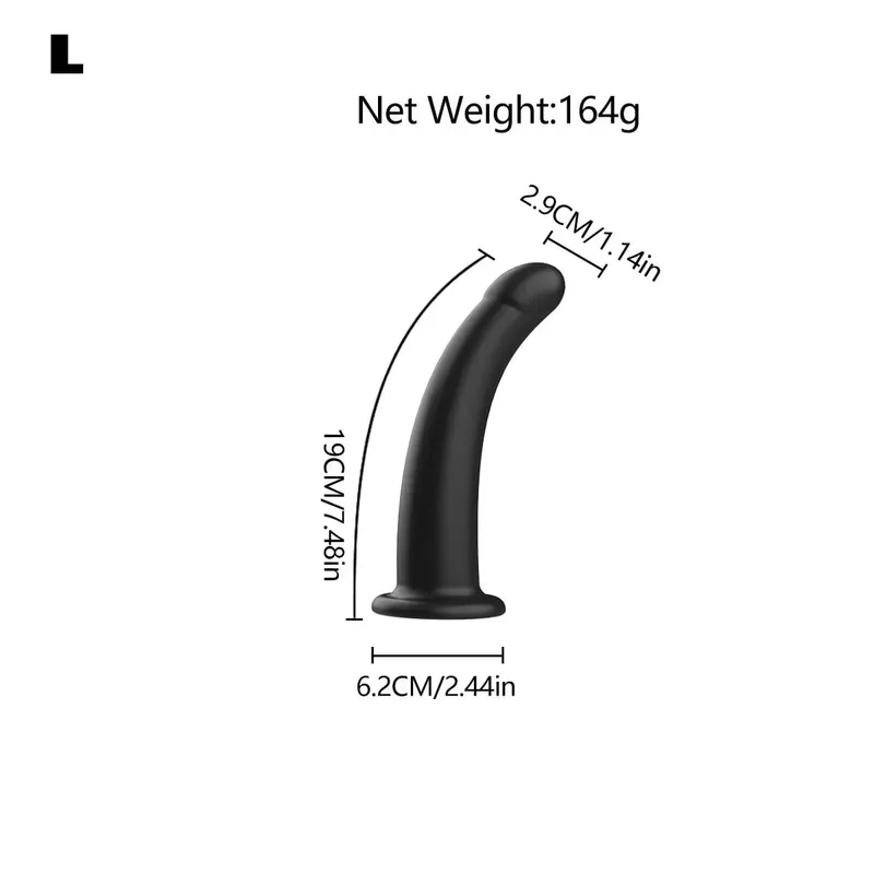 Adjustable Silicone Strap On Dildo Harness with Strong Suction Cup Slim Curved Pegging Dildo Wearable Sex Toy for Women Men Cou
