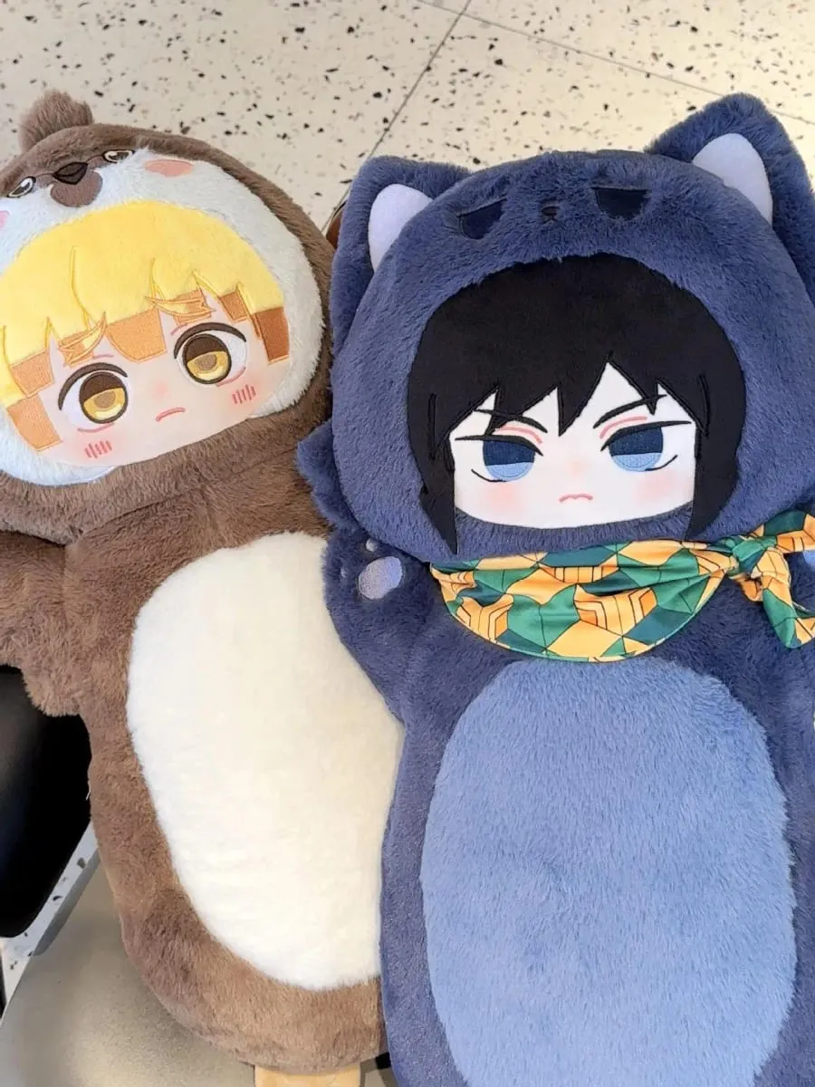 70cm Demon Slayer Plush Doll Toys Nezuko\\Tokito Muichiro\\Giyu Tomioka Long Body Hugging Plush Pillow Soft Anime Stuffed Animals