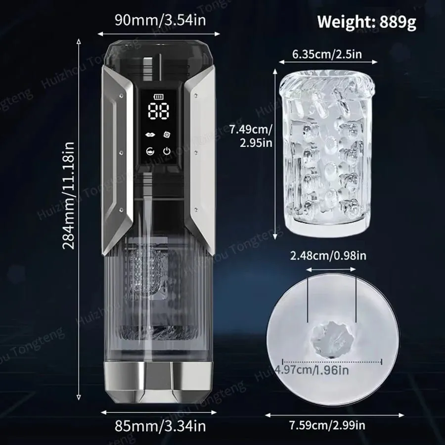 Automatic Blowjob Machine Hands Free Stroker Strap On Harnes Sex Toy with 7 Thrust & Rotate &Sucking& Vibrating Modes Adult Toys