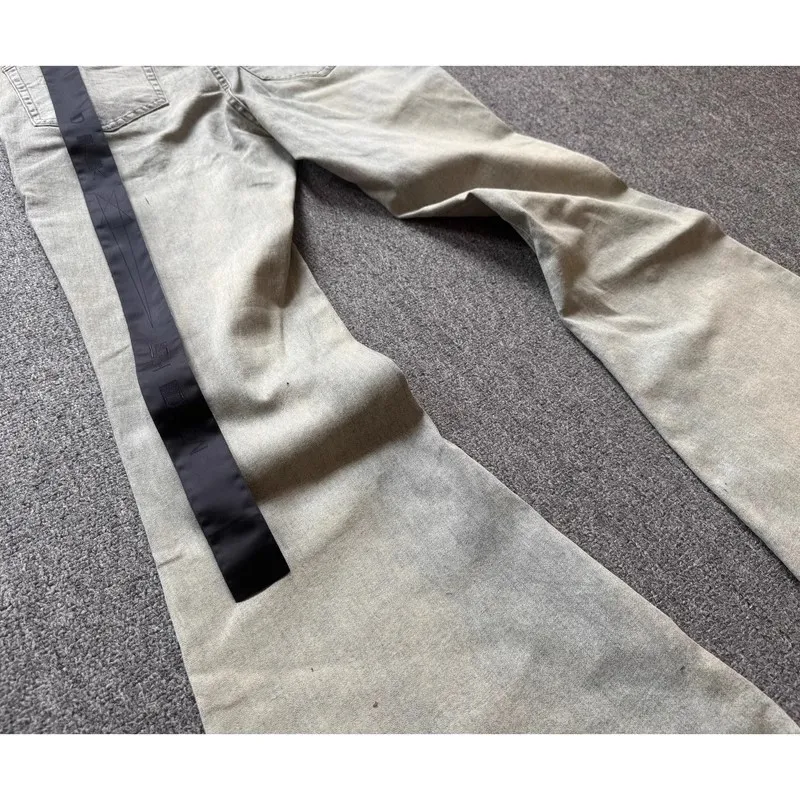 Zcela nové Rick Washed Modrá zip Kapsa Fit Slim Fit PANT Džíny Bavlna Denim Kalhoty Pohodlí Běžné Džíny Velikost S M L XL # B4