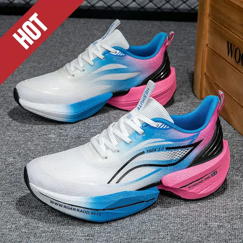 Men Running Shoes Casual Carbon Board Air Cushion Marathon Sports Breathable Lightweight Women's Comfortable Athletic Sneakers