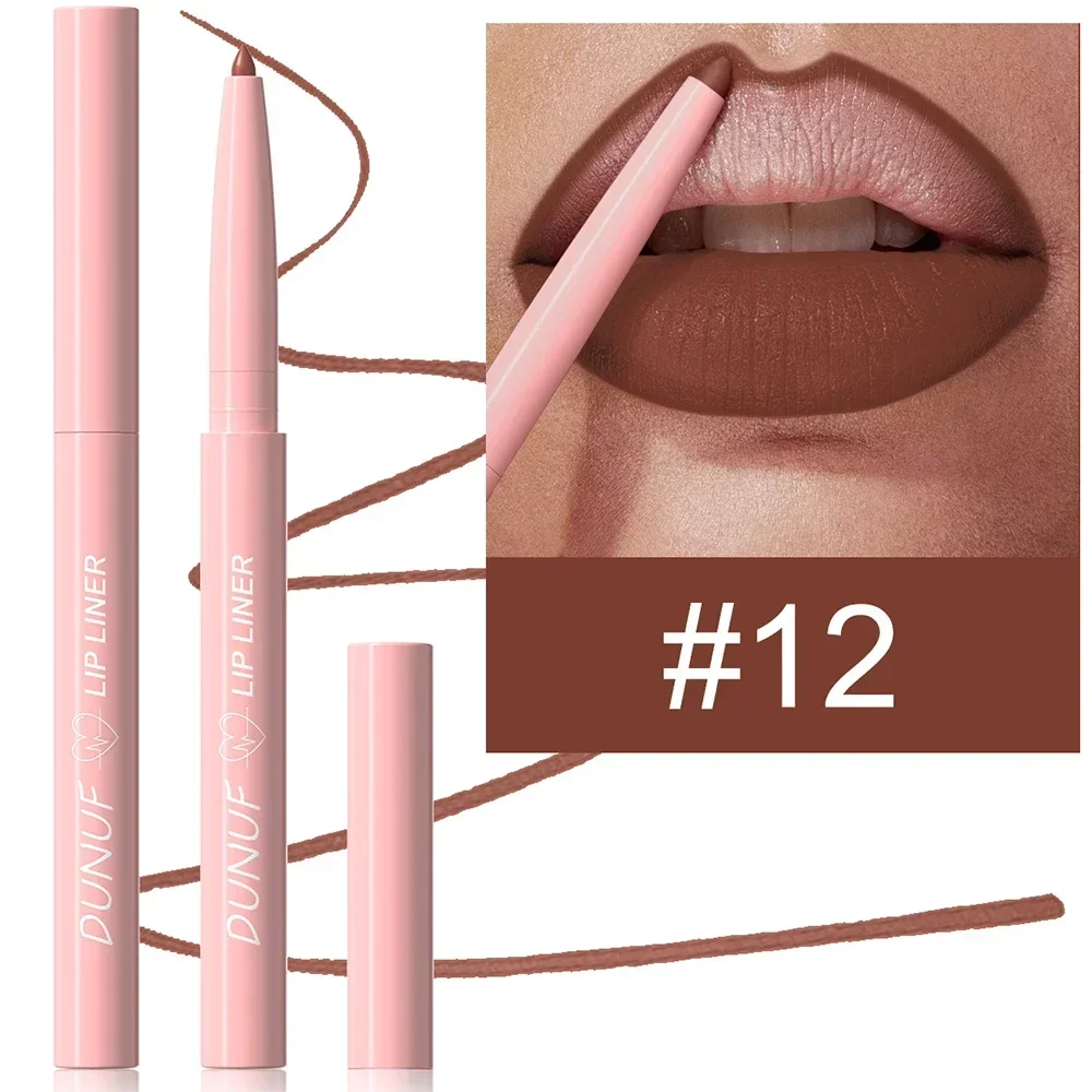 12 Farve Vandtæt Lip Liner Blyant Mørkerød Brun Læbestift Blyant Lip Outline Nøgen mat læbestift Crayon Contouring Tint Makeup