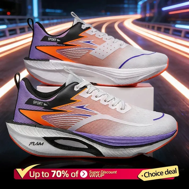 Men Sports Speciality Running Shoes Carbon Board Marathon Breathable Lightweight Women's Comfortable Athletic Nonskid Sneakers