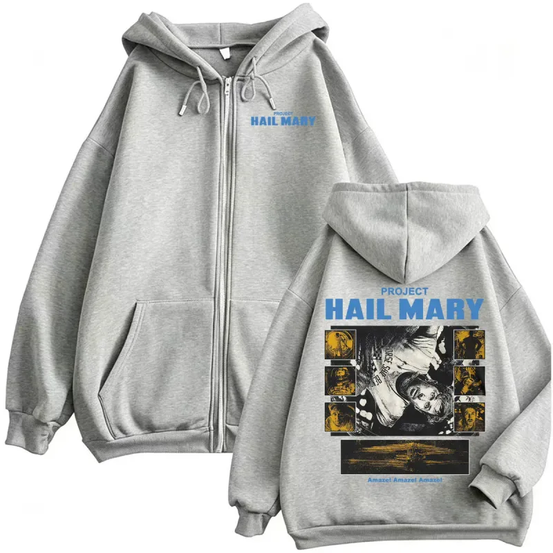 Project Hail Mary Zipper Hoodies Ryan Gosling 2026 Movie Classic Sweatshirt Jacket Coats Men Women Harajuku Gothic Zip Up Hoodie