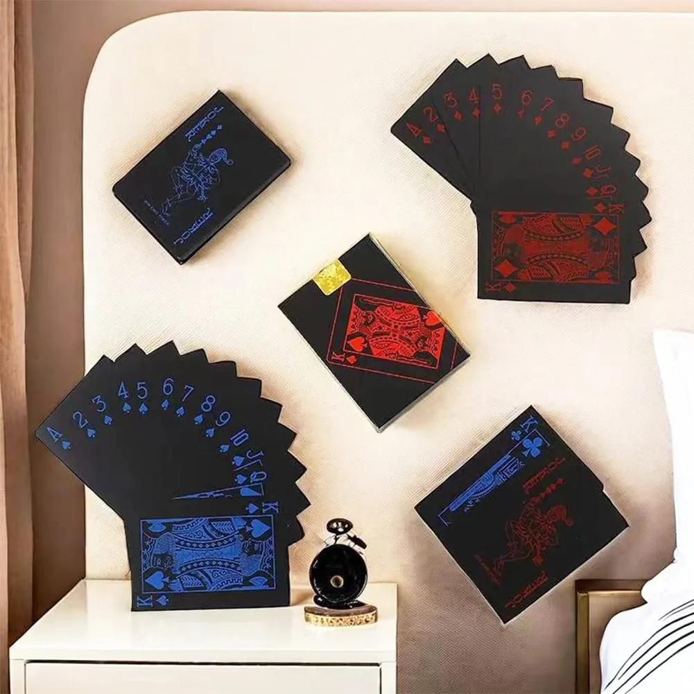 トランプゲームポーカーカードボード子供子供のおもちゃ防水プラスチック PVC 黒青赤黄緑デッキカードハイエンド上品 — image 10