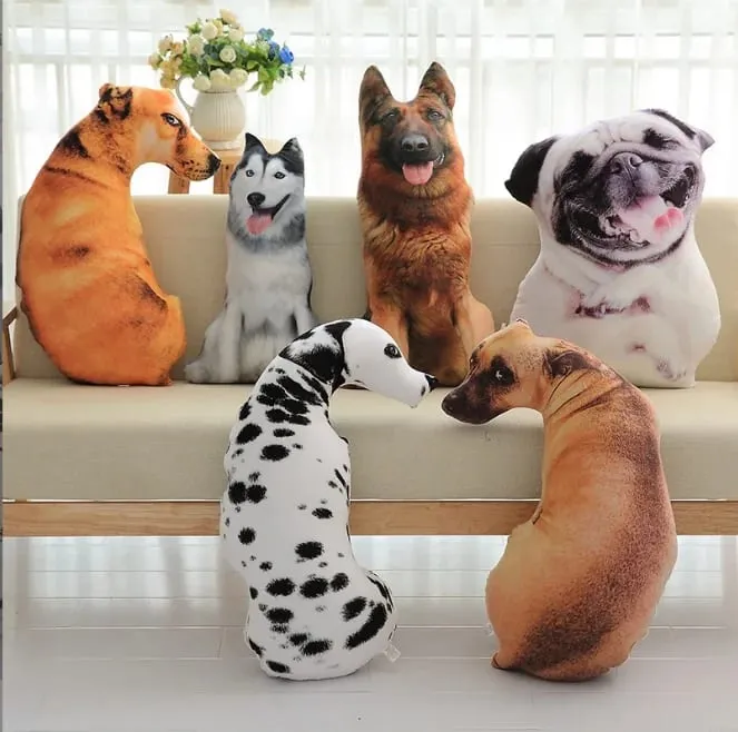 3D printed simulation dog pillow funny pet shaped pillow living room bedroom soft decoration personalized holiday gift