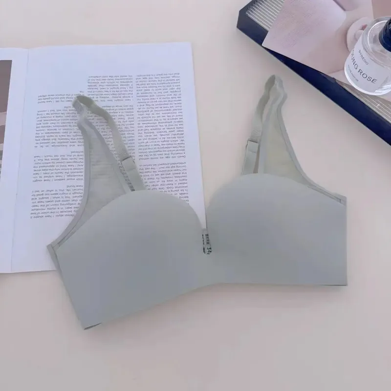 Sexy Seamless Front Button Beauty Back Push Up Lingerie Small Breast Gethering No Steel Ring Soft Comfortable Bra