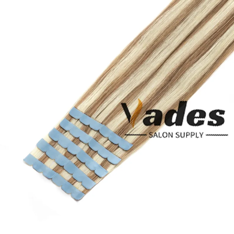 10Pcs Natural Real Smooth Remy Human Hair Mini Tape in Skin Weft Hair Extensions Soft Touch Texture Natural Shine Daily Use