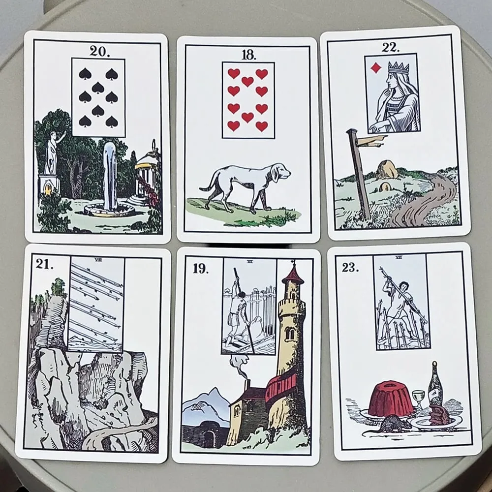 TheNew York Lenormand Deck – Historical 9*6cm 36-Card Divination Deck Vintage Style Cartomancy Cards Double-embossed