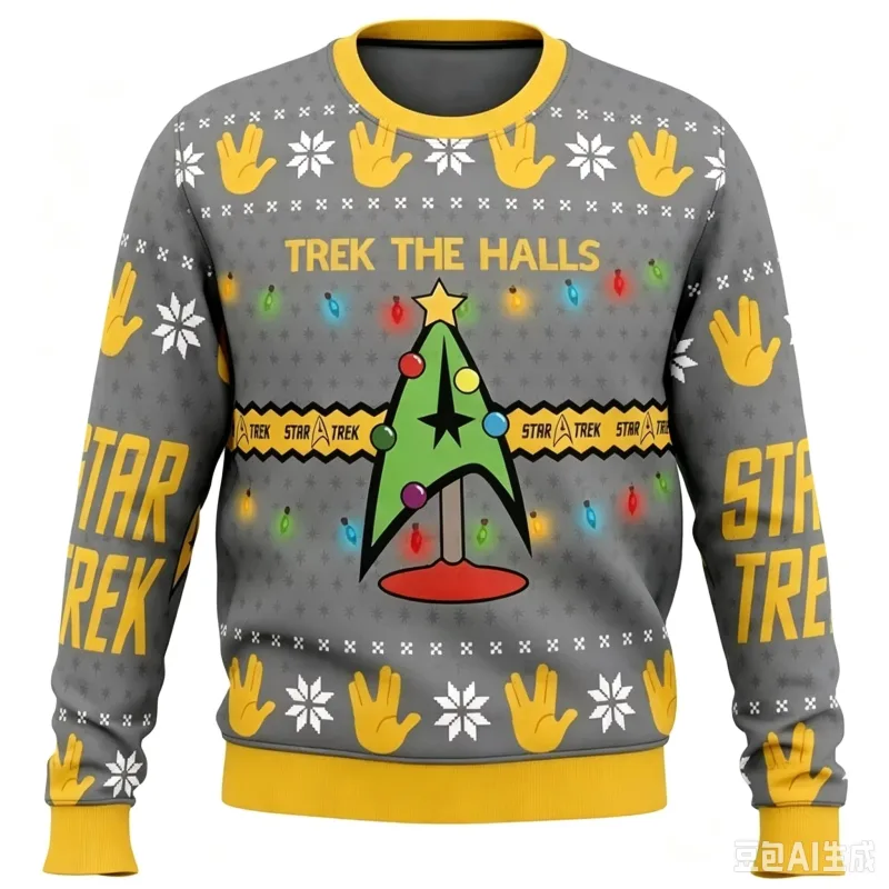 Captain Picard Star Trek Ugly Christmas Sweater Cartoon Anime Women Men Pullover Tops 2026 New Fashion Couple Hoodie Sweatshirt