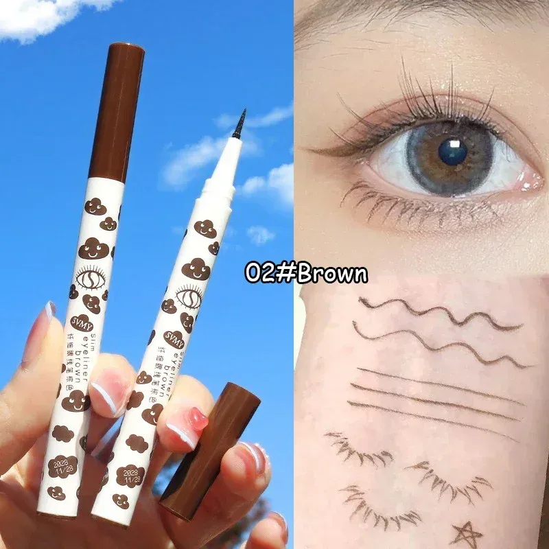 Ultradünner, natürlicher, mattflüssiger Eyeliner-Stift, wasserdicht, schnell trocknend, Seidenraupenstift für die unteren Wimpern, hochpigmentiertes, glattes Augen-Make-up-Werkzeug