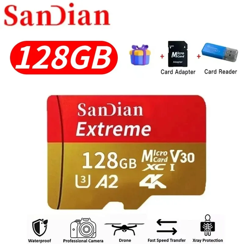 高速 Storge SD カード 128GB オリジナルマイクロ TF カード 512GB クラス 10 高速転送 カメラ/PC/電話用