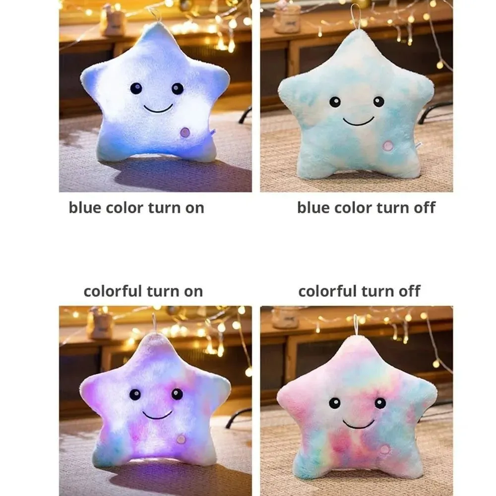 Cute LED Electronic Star Plush Toy Star Soft LED Star Doll Toy Home Decoration Baby Kid Toys Soft Star Pillow