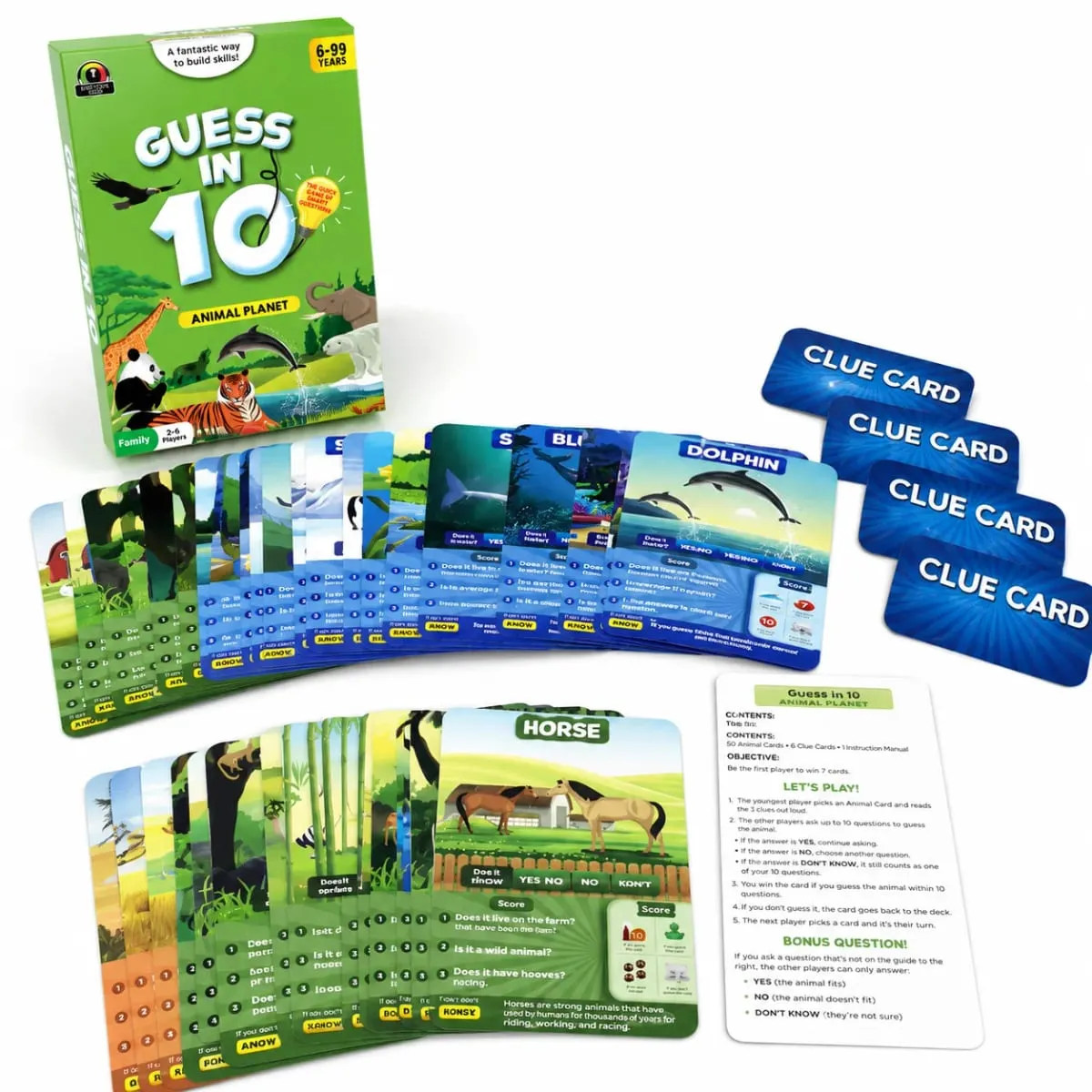 Guess in 10 Animal Planet Card Game Kids Animal Trivia Clue Educational Family Travel Brain Teaser English Version