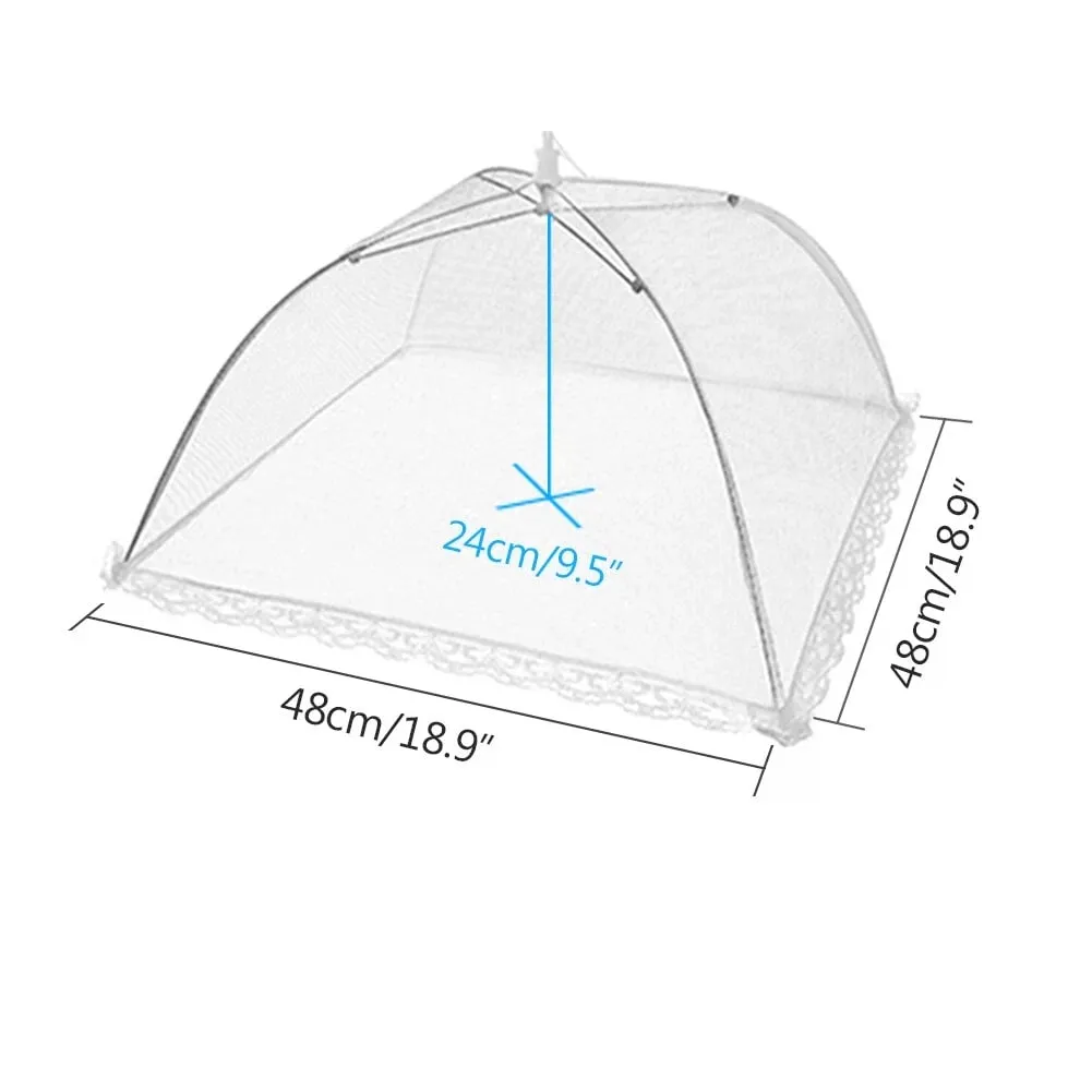 Large pop-up white mesh food cover tent - foldable and washable suitable for outdoor picnics barbecues and parties