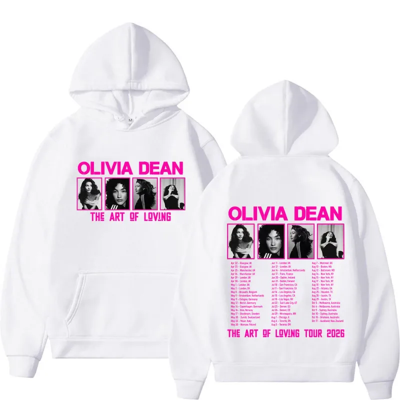 Olivia Dean Art of Loving Tour 2026 Graphic Hoodie Men Women Fashion Sweatshirts Loose Casual Oversized Pullover Streetwear Tops