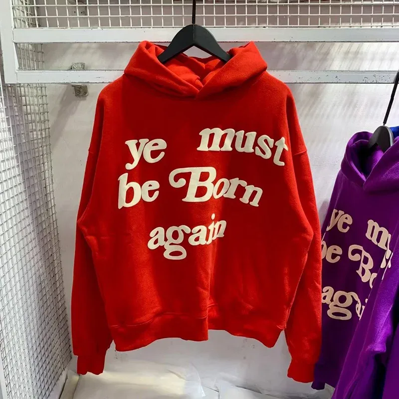 23FW Logotipo de espuma clássico Ye Must Be Born Again Hoodie Homens Mulheres Melhor Qualidade Oversize Kanye West CPFM.XYZ Moletons Multicolor