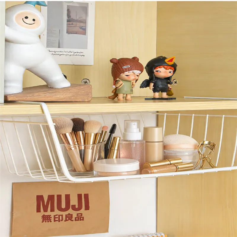 Multipurpose Metal Hanging Basket Organizer-Storage for Kitchen Desk Closet Makeup Brushes Available Makeup Tool Storage Holder